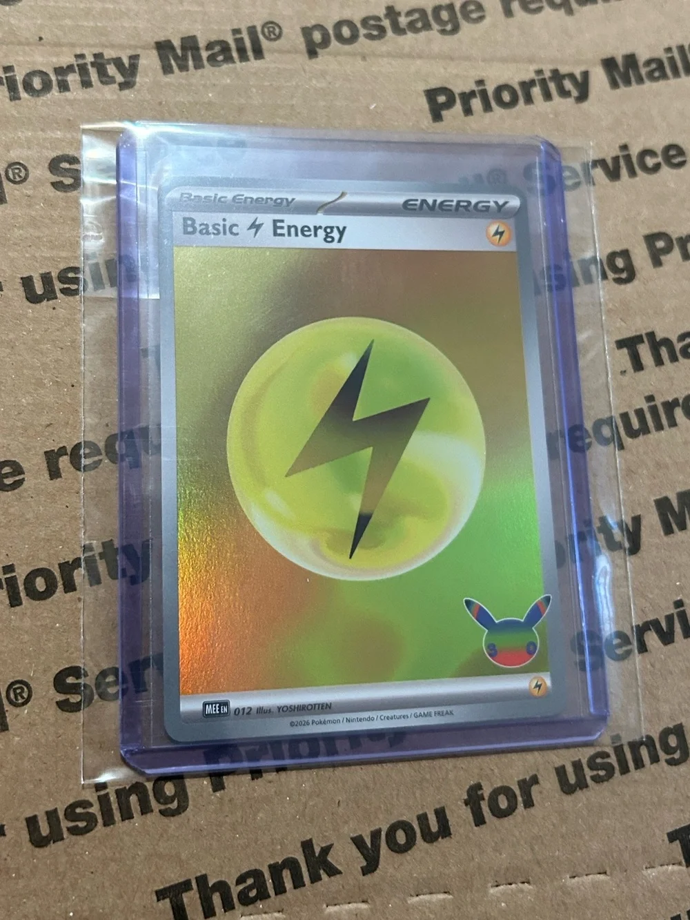 Holo Basic Electric ⚡️ Energy 30th Celebration Pokemon TCG Card No. 012